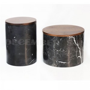 مجموعة علب الرخام الأسود