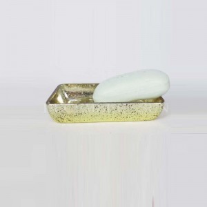 الزجاج الشفاف مع الذهب اكسسوارات الحمام decaled