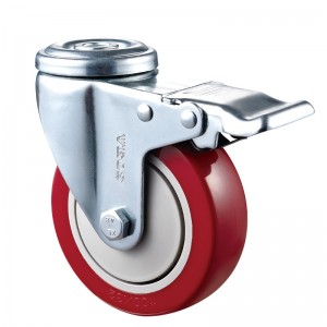 واجب متوسط ​​- هيكل مطلي بالكروم مع عجلة Diamand TPE حمراء