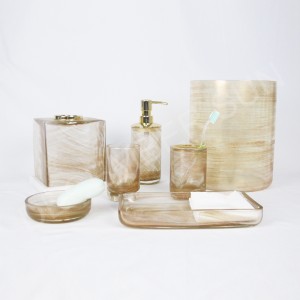 تأثير واضح كريم الزجاج مجموعة اكسسوارات الحمام