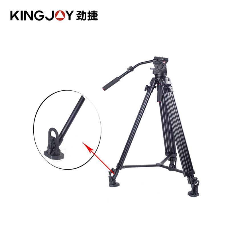 Kingjoy Professional Video Tripod ، نظام ترايبود للخدمة الشاقة VT-3500 مع رأس سائل بانورامي 360 درجة VT-3530