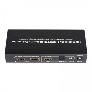 V2.0 HDMI 2x1 الجلاد و النازع الصوت دعم ARC Ultra HD 4Kx2K @ 60Hz HDCP2.2 18 جيجابت في الثانية