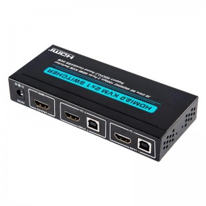 V2.0 HDMI KVM 2x1 Switch Switch دعم بطاقة الصوت فائقة الدقة بدقة 18 جيجابت في الثانية بسرعة 20 كيلو بت في الثانية و HDCP2.2 بسرعة 18 جيجابت في الثانية و...
