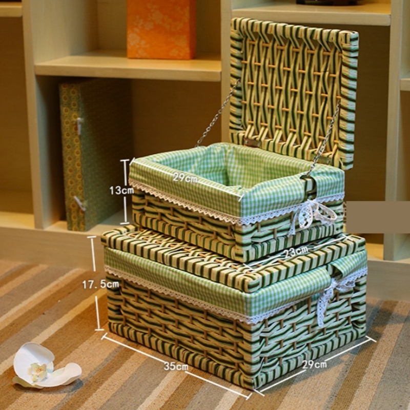 سلة تخزين مع غطاء بطانة