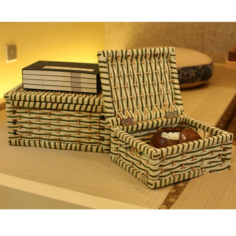 سلة تخزين مع غطاء بطانة