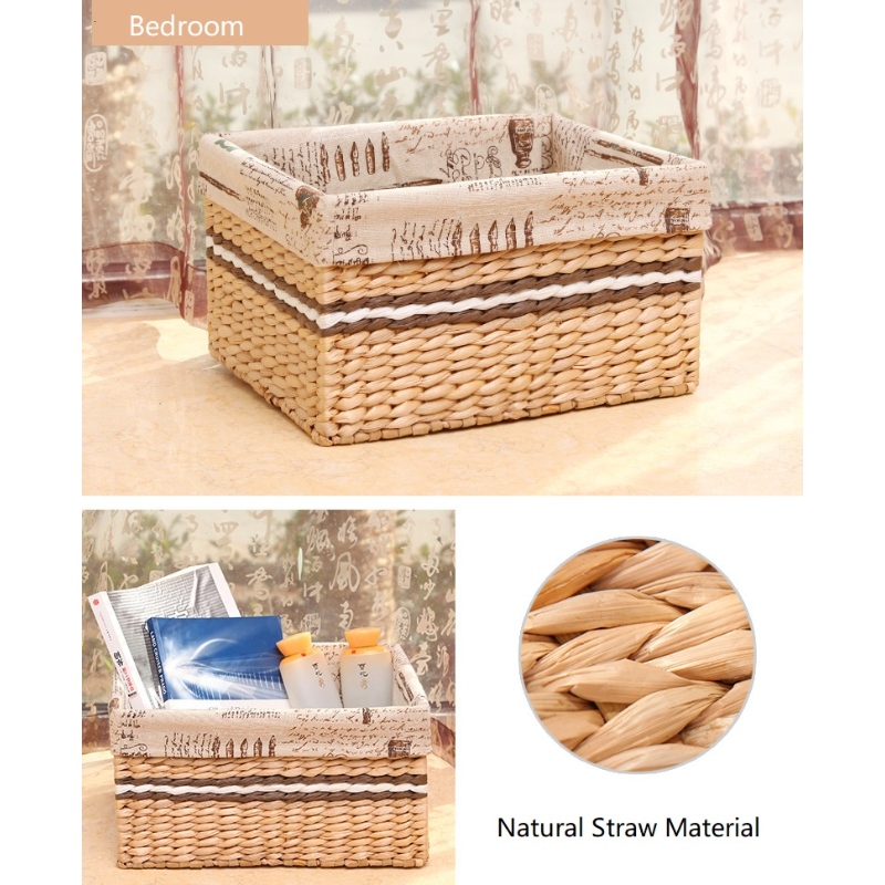 سلة القش المنسوجة