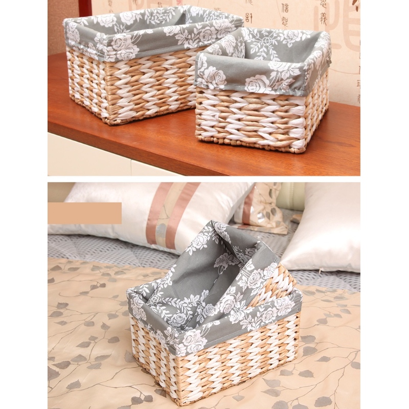 سلة القش المنسوجة