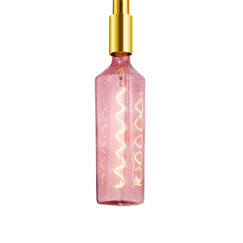 الويسكي التدرج الوردي 4W زجاجة شكل الأزياء الملونة الديكور أدى ضوء خيوط دوامة