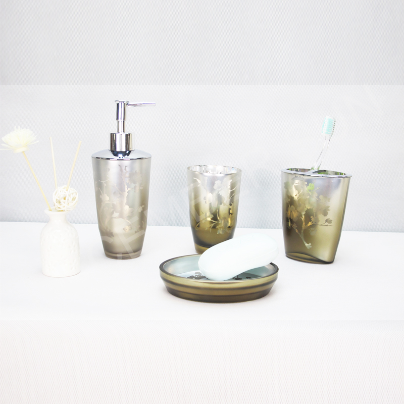 مجموعة اكسسوارات الحمام 4 قطع الزجاج