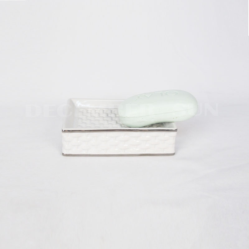 2020 أفضل الأسعار الأبيض الخزف الخيزران النسيج مجموعة اكسسوارات الحمام