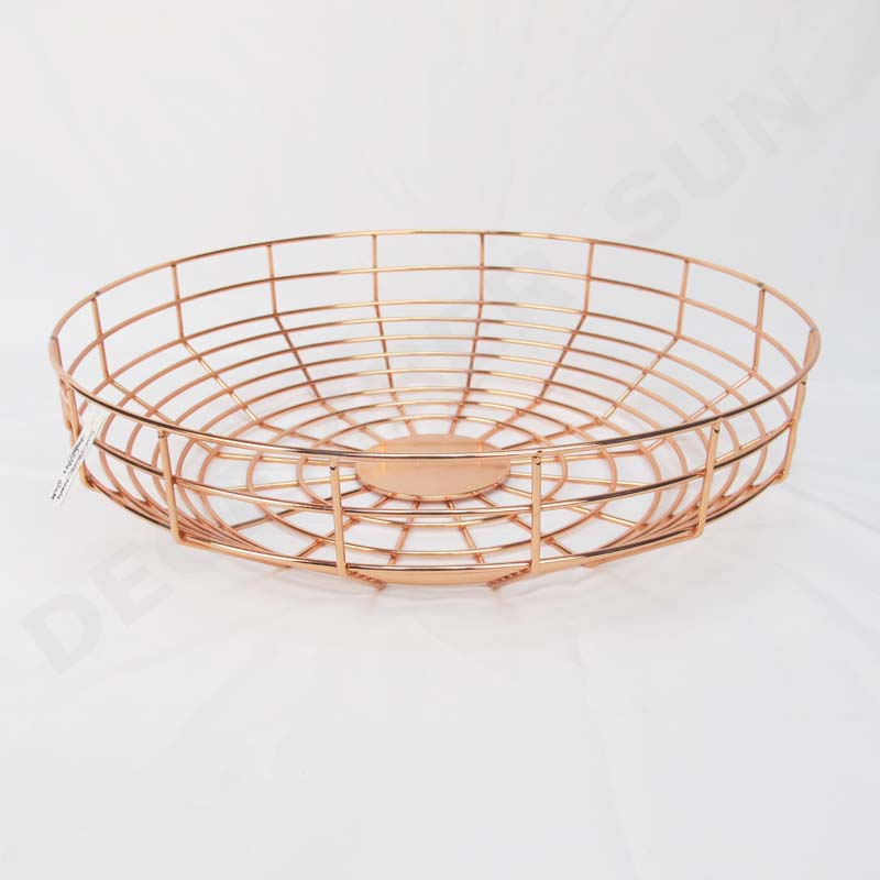 سلة فواكه معدنية مستديرة