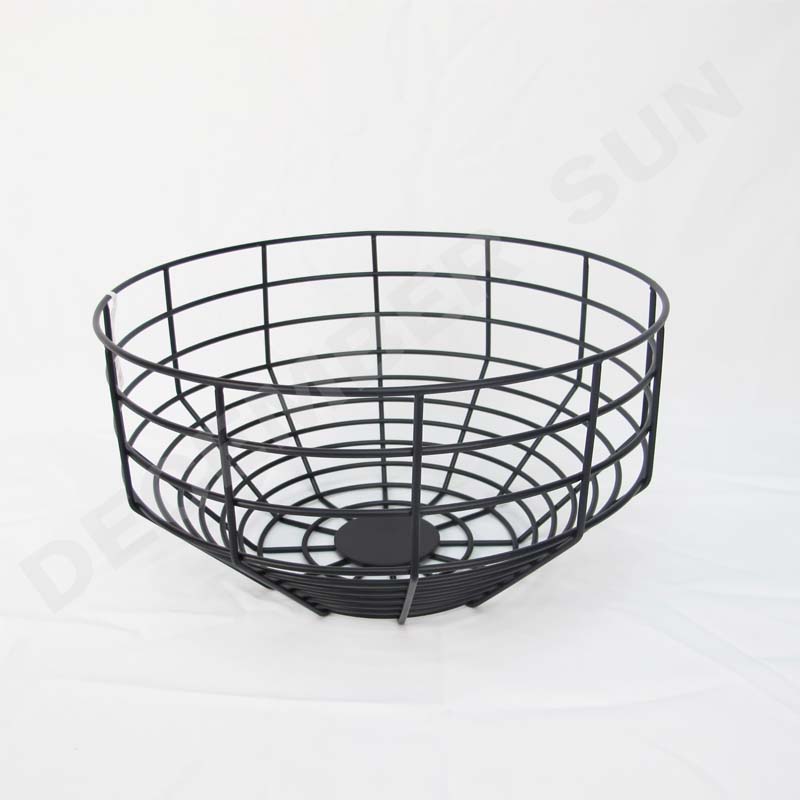 سلة فواكه معدنية مستديرة