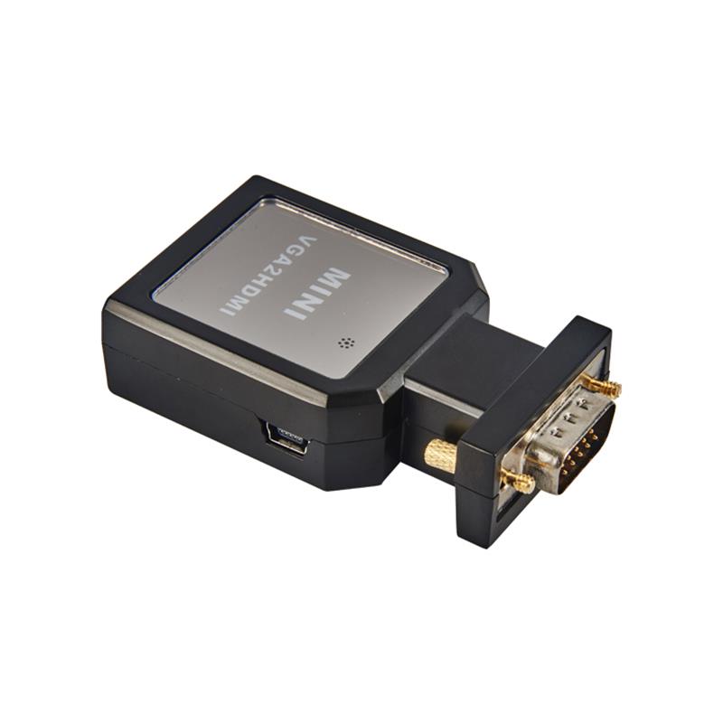 حالة معدنية MINI حجم VGA + 3.5mm الصوت لتحويل HDMI
