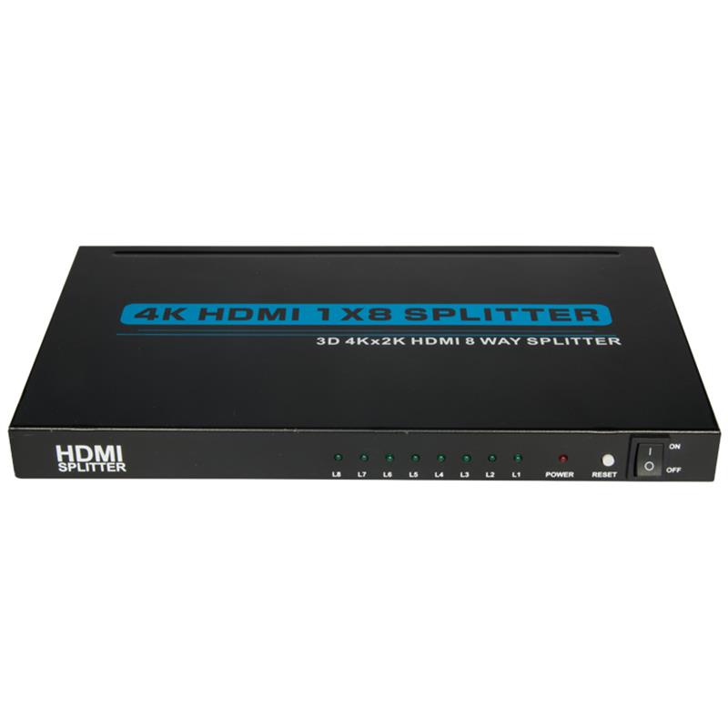 4K 8 منافذ HDMI 1x8 Splitter Support 3D Ultra HD 4Kx2K / 30Hz