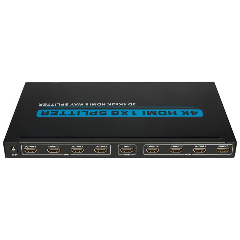 4K 8 منافذ HDMI 1x8 Splitter Support 3D Ultra HD 4Kx2K / 30Hz