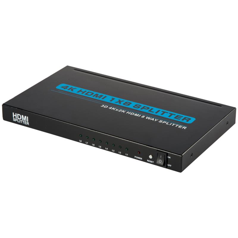 4K 8 منافذ HDMI 1x8 Splitter Support 3D Ultra HD 4Kx2K / 30Hz