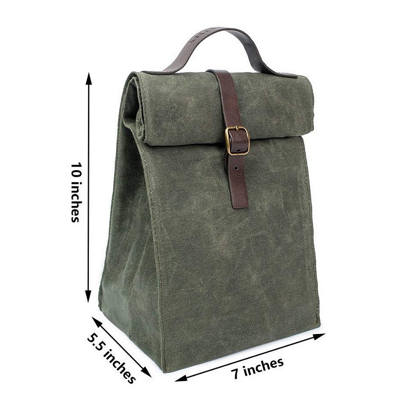 SGC29 مخصصة يسهل حملها السفر خمر تصميم معزول حقيبة الغداء قماش مشمع حمل شطيرة حقيبة برودة الحرارية