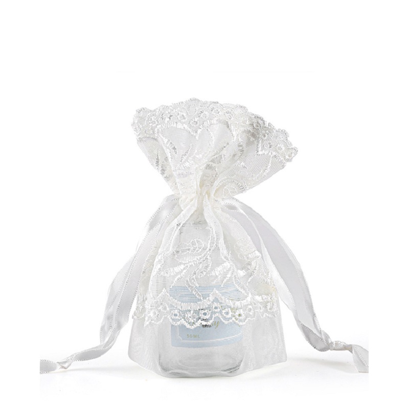 SGS59 عيد الميلاد الأورجانزا هدية حقيبة مخصص مطبوعة الزفاف السكر كيس التغليف شبكة الرباط حقائب بالجملة