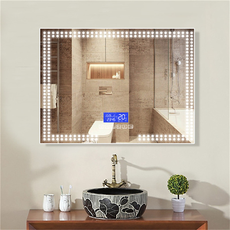 جودة عالية الجدار الشنق مرآة الحمام بدون إضاءة الصمام النحاس ، مع بلوتوث المتكلمين