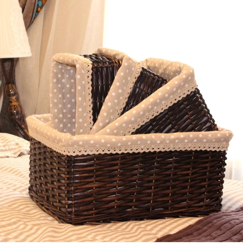 مجموعة من 3 سلة خوص