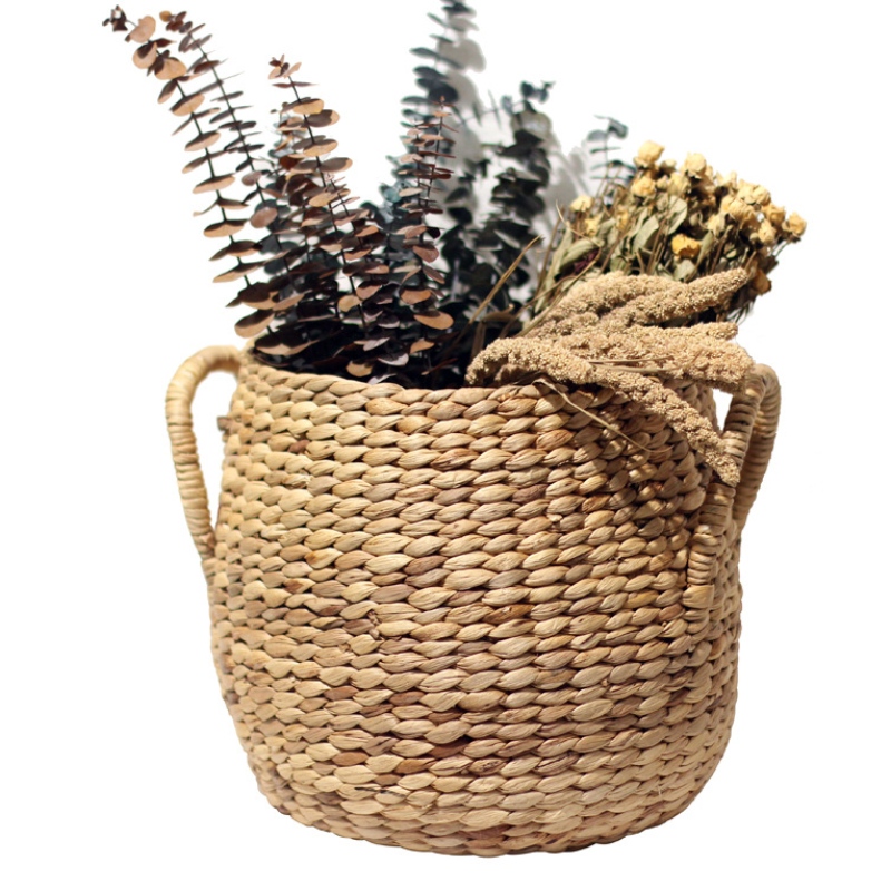 سلة التخزين المنسوجة من القش