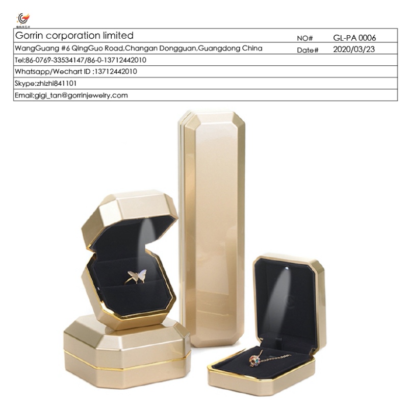 صندوق مجوهرات بلاستيكي FL-PA0006 مع مصابيح LED