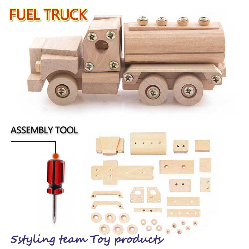 أصيلة نموذج خشبي تجميع وتفكيك شاحنة رافعة شوكية الأطفال ديي اليد ألعاب تعليمية الجملة المختلطة