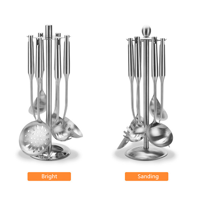 المطبخ الروتاري رف مجرفة شماعات المقاوم للصدأ حامل الدورية تخزين الرف أدوات الطبخ المنظم