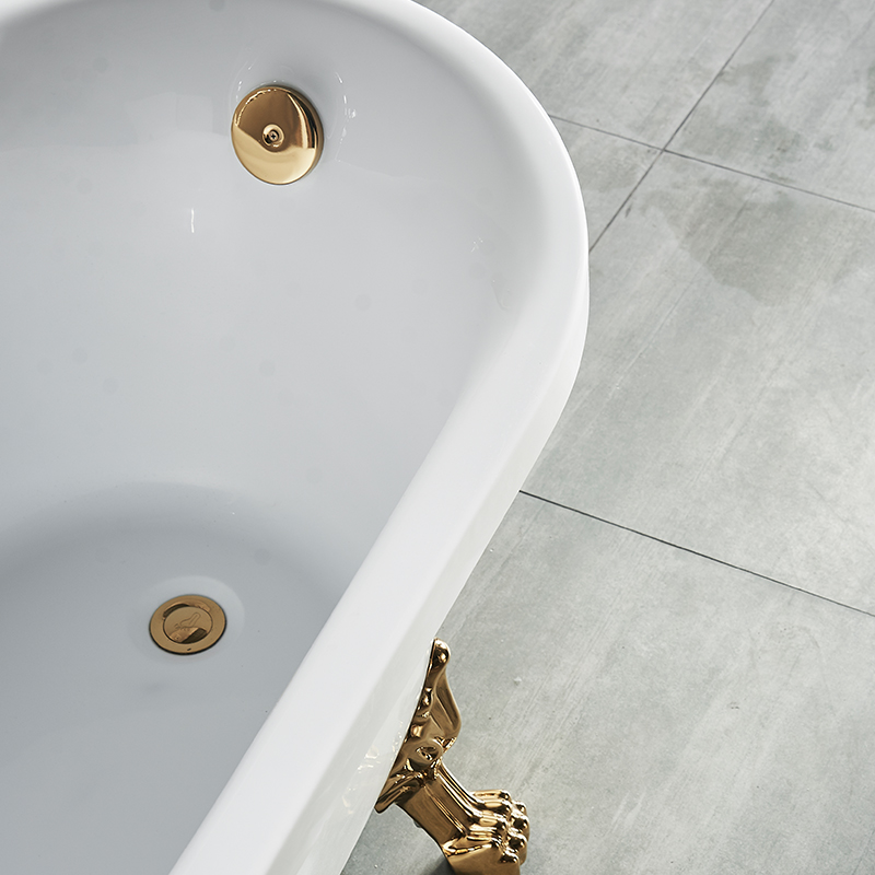 عالية الجودة الكبار تستخدم نقع الكلاسيكية طليق سبائك الزنك مخلب القدم حوض الاستحمام الاكريليك