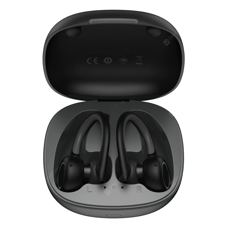 Baseus Encok W17 Sport Bluetooth Earbuds Earphones TWS Wireless Headphones Headsets Support Qi Wireless Charging Smart Touch IP55 Waterproof - Black