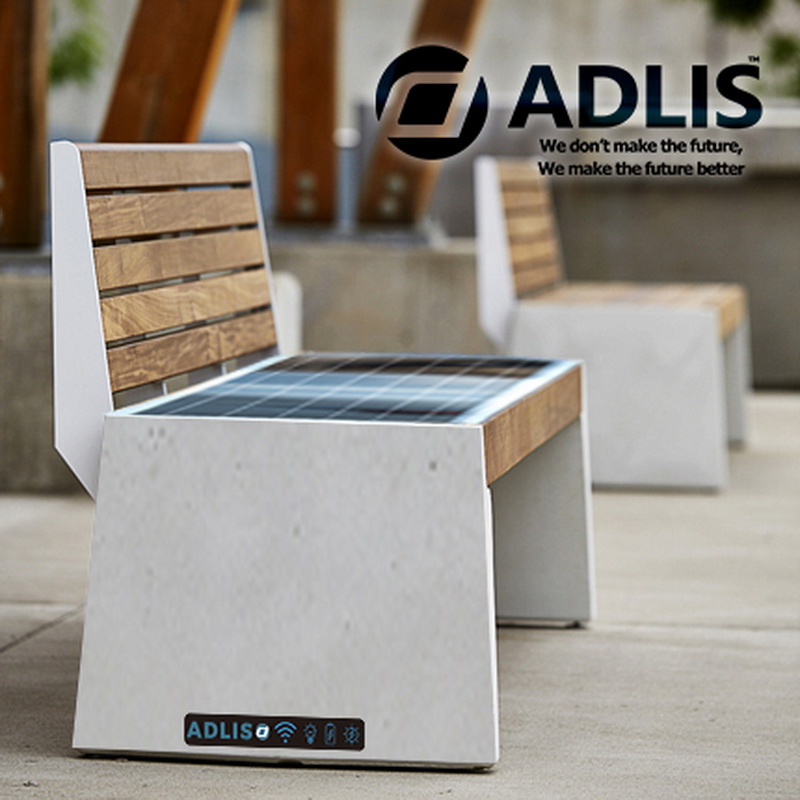 USB شحن Smart Wifi أحدث تصميم ذكي مقعد حديقة مع الطاقة الشمسية