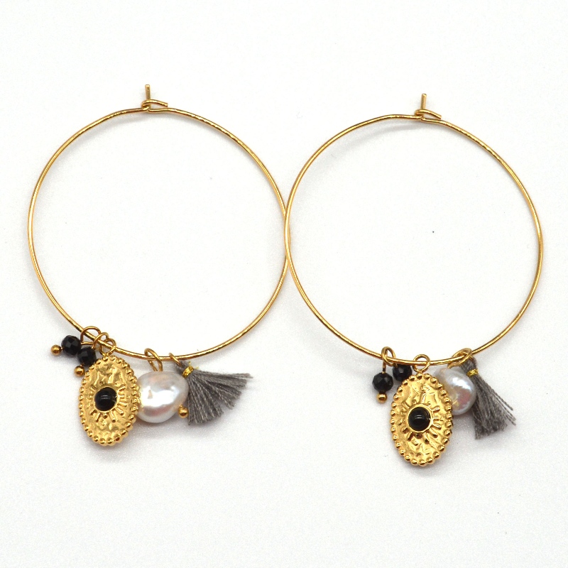 الفولاذ المقاوم للصدأ الذهبي الكلاسيكي المصقول الأقراط أنبوب دائري ، الصين مصنع تجهيز المجوهرات Ruifanbao