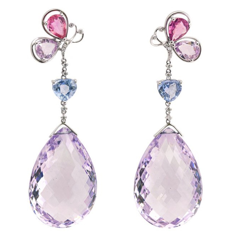 925 فضة فراشة قلادة أقراط مخلب وضع براعة الصين مصنع تجهيز المجوهرات Ruifanbao