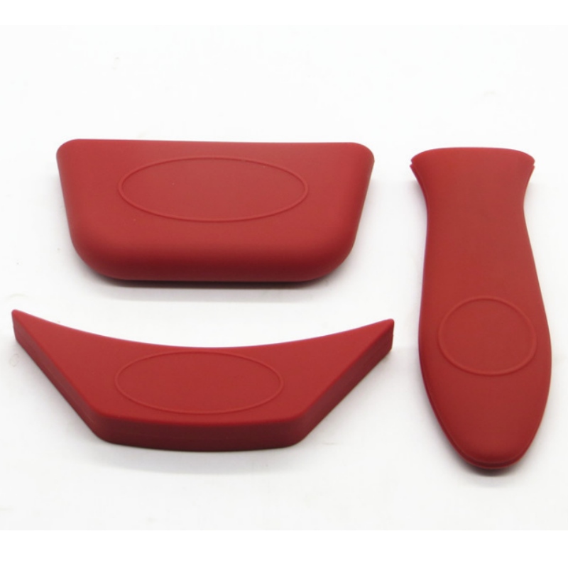 غطاء سيليكون مضاد للحرق ومقبض عازل للحرارة غطاء مقبض وعاء حاد للزاوية المستديرة وغطاء أذن مضاد للحرق وغطاء مقبض مضاد للانزلاق