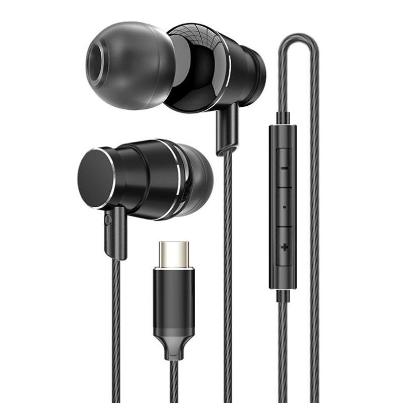 HIFI في الأذن Super Stereo Sound Earphone Headset Type C Wired Headpone For Huawei Xiao Samsung