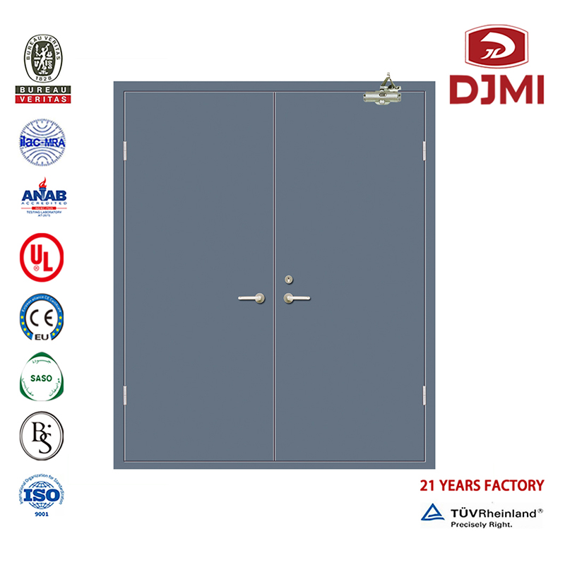 مصنع صيني Ul غير القابل للصدأ باب مزدوج فولاذي مصنّف أبواب مقاومة للحريق أبواب متأرجحة مزدوجة عالية الجودة للبيع نافذة مضادة للحري...