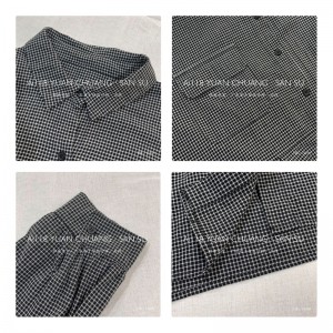 سهل تصميم بسيط عارضة أزياء نقية لون الطباعة القطن والكتان الملونة اضافية كبيرة مخصصة اللباس القميص 15609