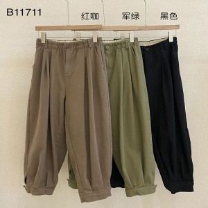 السيدات السراويل فضفاض ، ومناسبة لأي مناسبة ، والأكثر راحة نمط عارضة من القطن والكتان العرف 11711 السراويل فضفاض أزياء