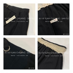 السيدات السراويل فضفاض ، ومناسبة لأي مناسبة ، أكثر راحة 11768 نمط عارضة القطن والكتان العرف أزياء سروال فضفاض ، حزام البوليستر