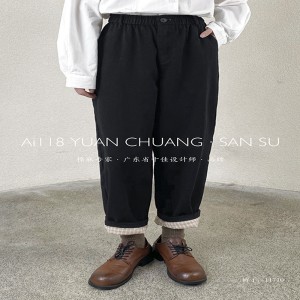 السيدات السراويل فضفاض ، ومناسبة لأي مناسبة ، والأكثر راحة نمط عارضة من القطن والكتان العرف 11710 أزياء سراويل فضفاضة