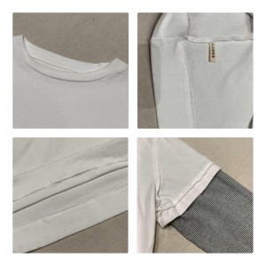 سهل تصميم بسيط جولة الرقبة نمط الخياطة الأكمام عارضة القطن الخالص الكتان سوبر مخصص 12700 كنزة رياضية