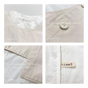 سهل تصميم بسيط عارضة أزياء لون الصلبة شريط منقوش كبير 19505 العرف القمصان ذات الياقات المستديرة صدرية