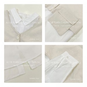 سهل تصميم بسيط عارضة أزياء لون الصلبة شريط منقوش كبير 19550 قميص فضفاض مخصص سترة