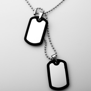 الجملة الفولاذ المقاوم للصدأ مزدوجة سيليكون الكلب العلامة قلادة قلادة