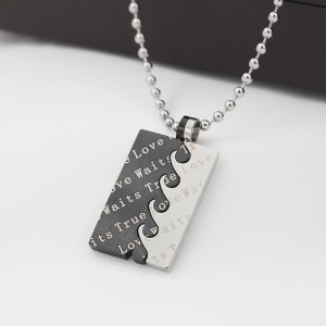 الجملة الفولاذ المقاوم للصدأ اثنين في واحد قلادة قلادة الحب الحقيقي