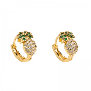 الربيع والصيف الجديدة الأوروبية والأمريكية المصدر عبر الحدود المصدر الأناناس أقراط الأناناس الإناث النحاس الصغرى مطعمة الزركون ...