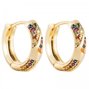 الأقراط النمط العرقي الأوروبي والأمريكي الأعراق الإبداعية هندسية جوفاء أقراط الإناث النحاس مطلي الذهب الحقيقي أقراط الزركون الب...