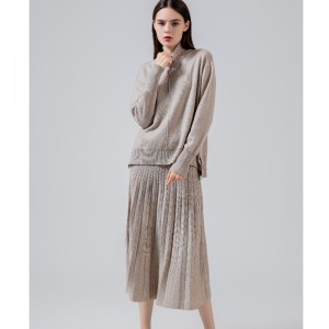 اتجاهات الموضة عارضة تنوع الهواء التريكو مطوي مجموعة من قطعتين 69022#