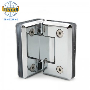 90 درجة تظهر زجاج الباب المفصلي الفولاذ المقاوم للصدأ الحمام المشبك