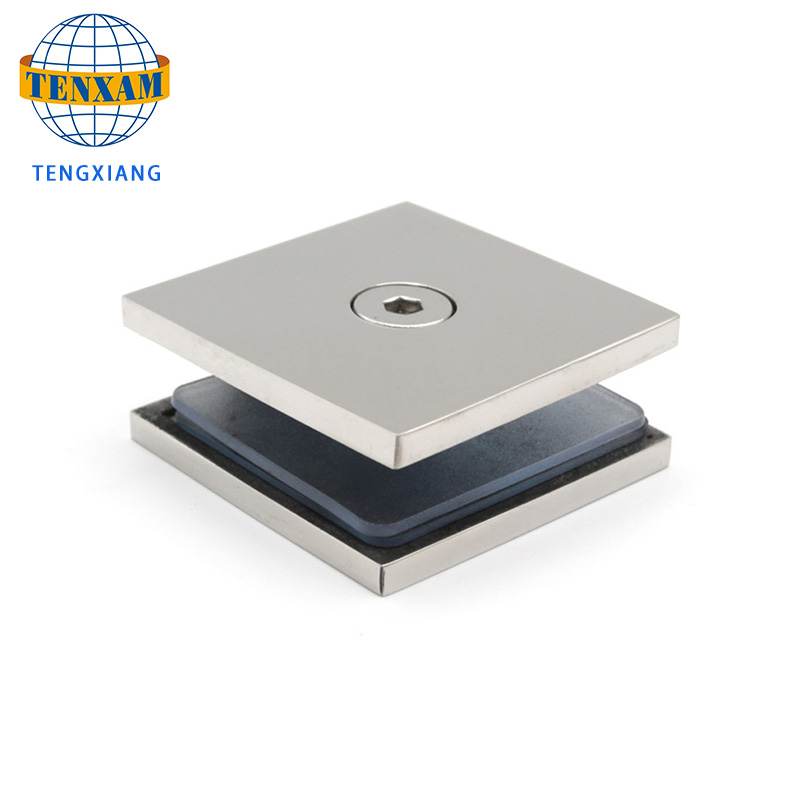 الصيني الصيني الزجاج القابضة مقاطع كروم 2 * 2 بوصة كليب النحاس زجاج الباب المشبك الباب&نافذة مفصلات 8-12mm زجاج الحمام القياسية